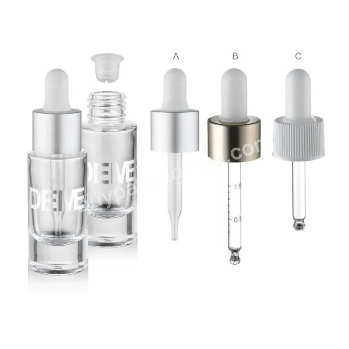 Factory Direct New Style Thick Bottom 10ml Glass Droppers For Essential Oils With Metal Collar/pump