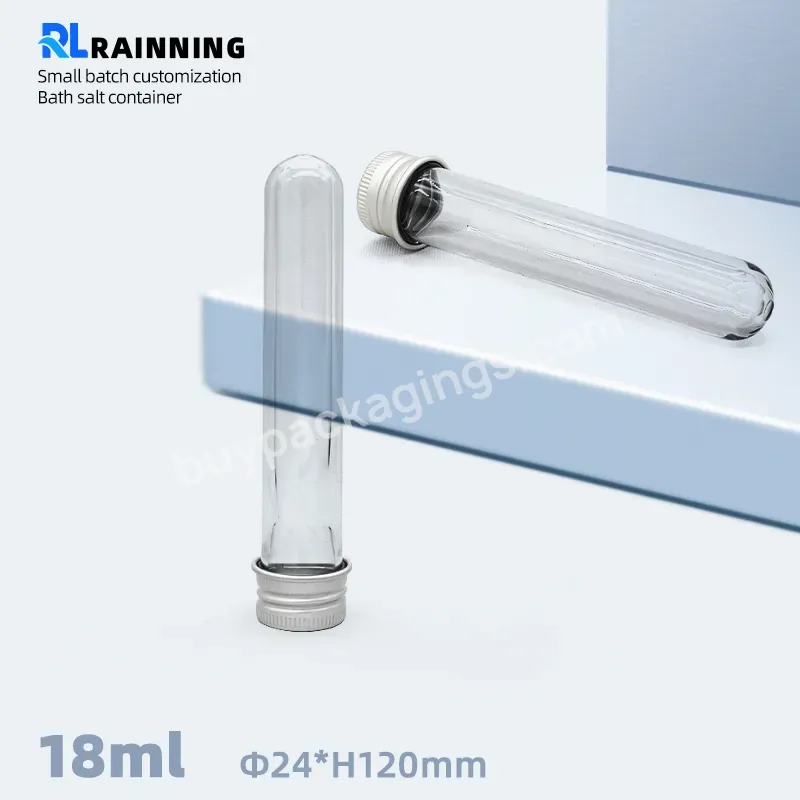 Factory Direct Price 20ml Clear Pet Plastic Test Tube With Screw For Shoelace Packaging