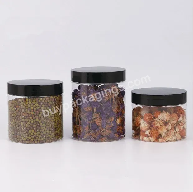 Factory Direct Sale 2oz 3oz 4oz 5oz 8oz 500ml 1000ml Food Honey Cookie Food Jar With Lid Clear Pet Spice Plastic Jar