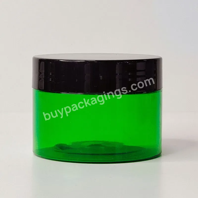 Factory Direct Sale Cosmetic Food Honey Cookies Container 120ml Green Pet Jar With Black Plastic Screw Cap