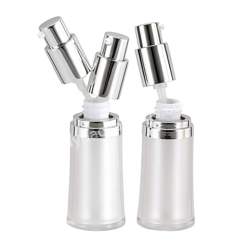 Factory Direct Sale Silver Edge Acrylic Cosmetic Packaging Bottles 30ml Lotion Bottle With Lid