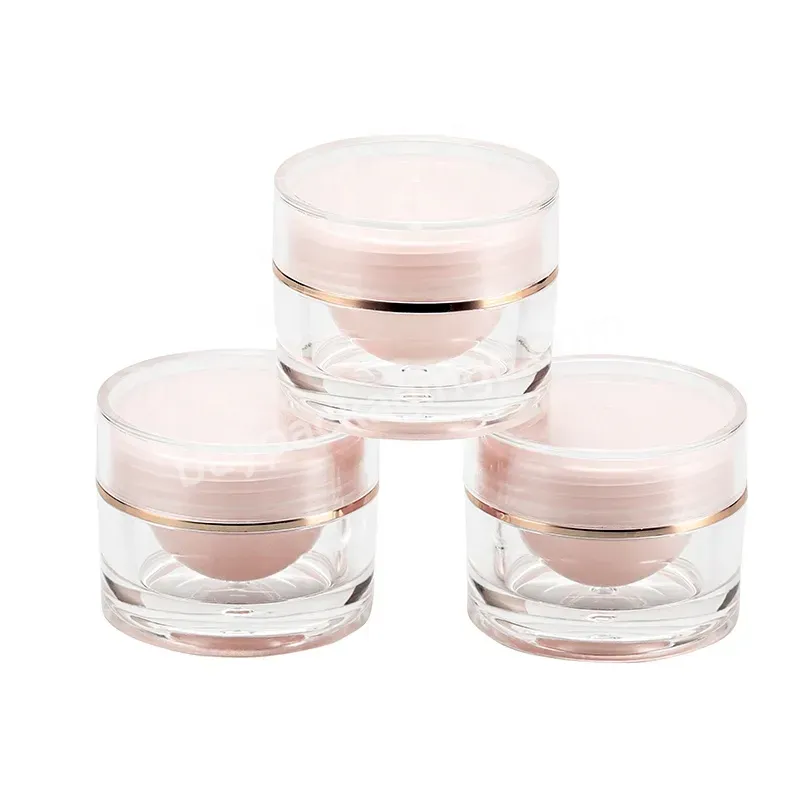 Factory Direct Sale Skin Care Product Packaging Container Light Pink Double Layer Acrylic Cosmetic Cream Jar