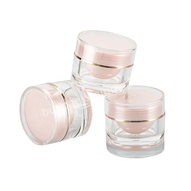 Factory Direct Sale Skin Care Product Packaging Container Light Pink Double Layer Acrylic Cosmetic Cream Jar