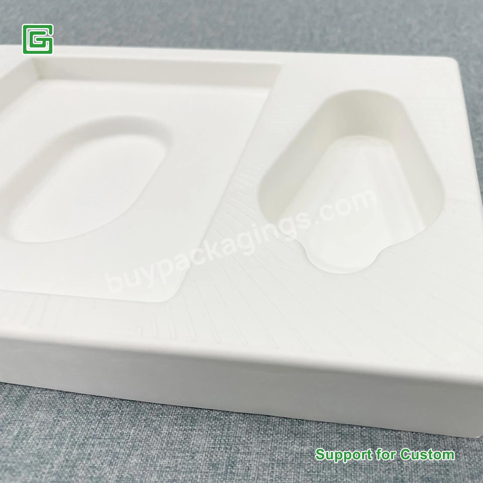 Factory Direct Sale Wet Press Embossing Bagasse Cigar Paper Molded Pulp Inner Tray Packaging