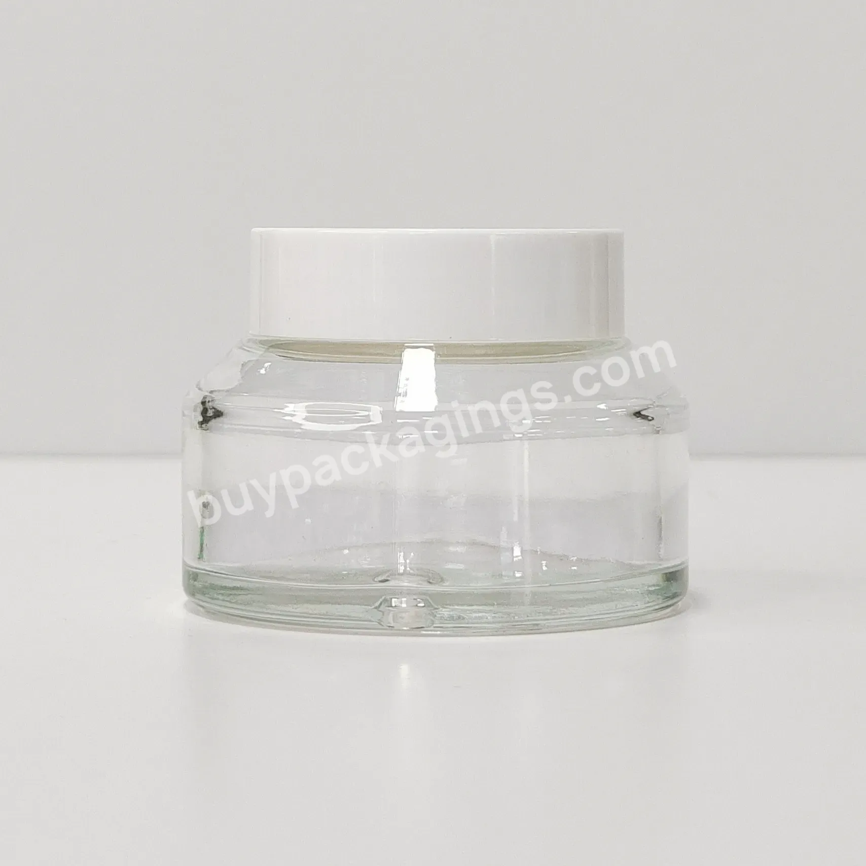 Factory Direct Sales 15g 30g 50g 100g Oblique Shoulder Empty Cosmetic Container Custom Logo Glass Jar