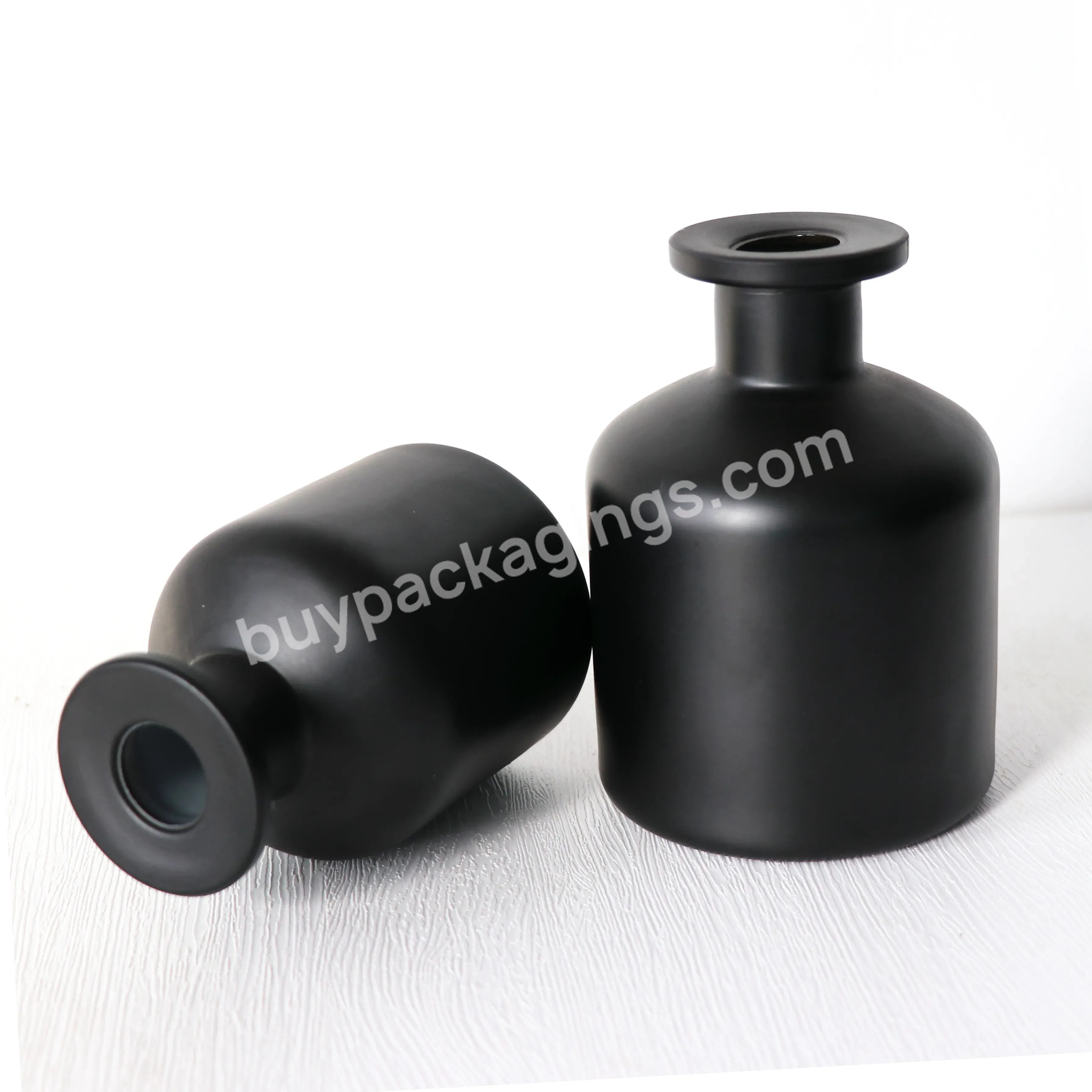 Factory Direct Sales Empty Matte Black Reed Diffuser Glass Bottle Luxury Reed Diffuser Bottle Decorative