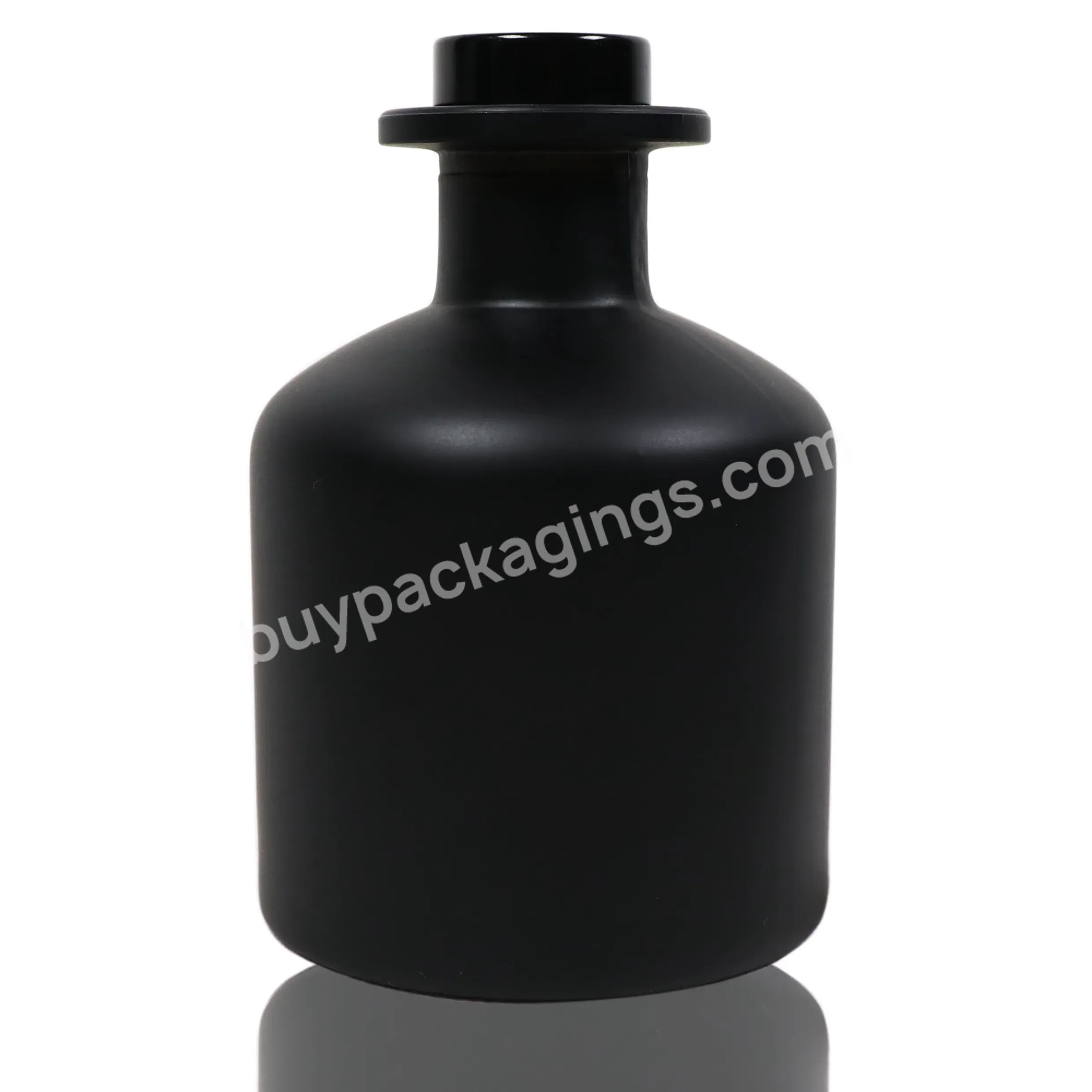 Factory Direct Sales Empty Matte Black Reed Diffuser Glass Bottle Luxury Reed Diffuser Bottle Decorative