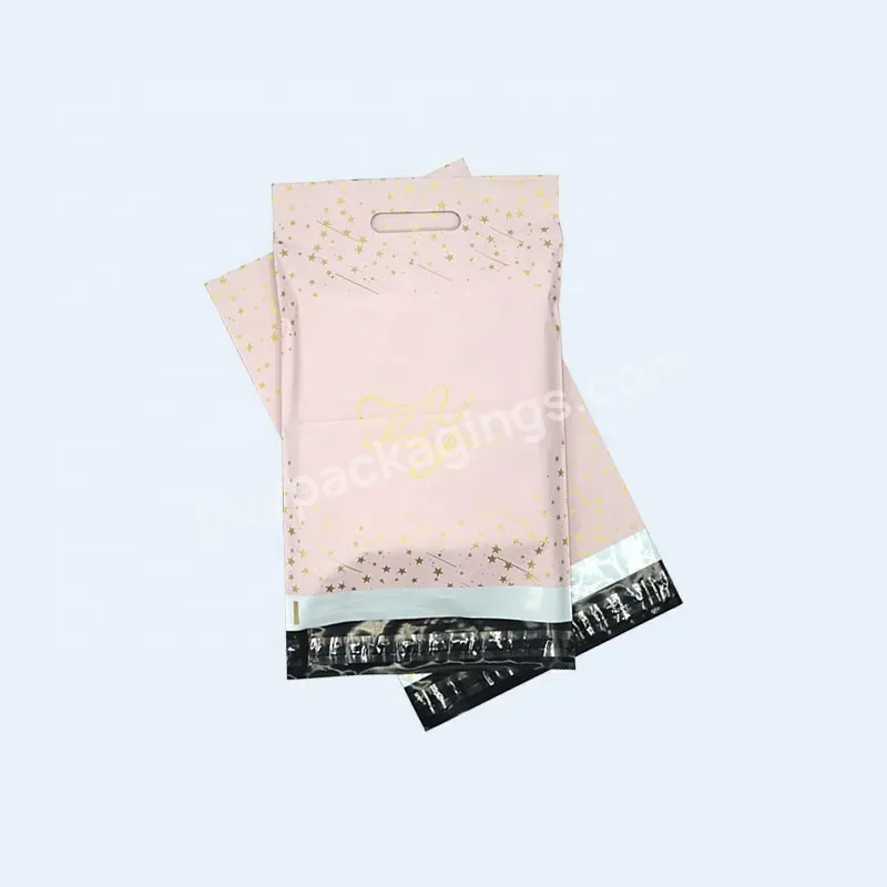 Factory Direct Sales Gold Thank You With Star Pink Thank You Bag Courier Envelope Bag Poly Mailer Bag With Handle For Shipping - Buy Mail Poly Mailer Mailing Bags,Mailing Bag Padded,Thank You Mail Bags.