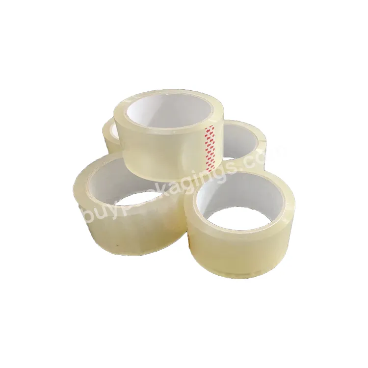 Factory Direct Sales Hot Melt Blue Printed Yellow Transparent Tape Roll Carton Bopp Packing Tape Custom Logo