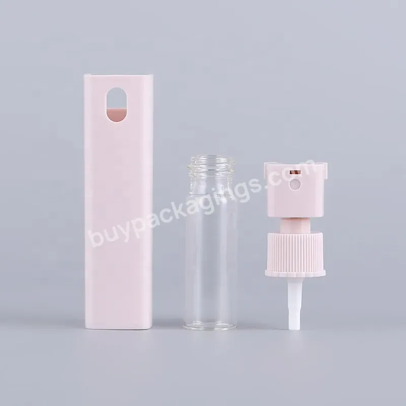 Factory Direct Sales Luxury Pink Empty Square Shaped Glass Spray Perfume Bottle