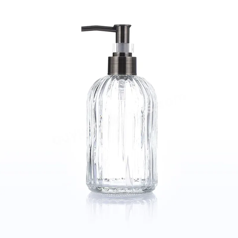 Factory Direct Selling Popular 450ml Glass Shampoo Bottle Empty Skin Care Lotion Bottle With Liquid Soap Dispenser