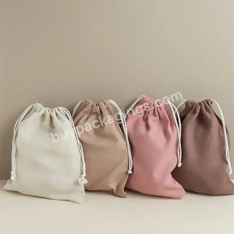 Factory Direct Supplier Draw String Bag Drawstring Cotton Bag Cotton Linen Drawstring Bag