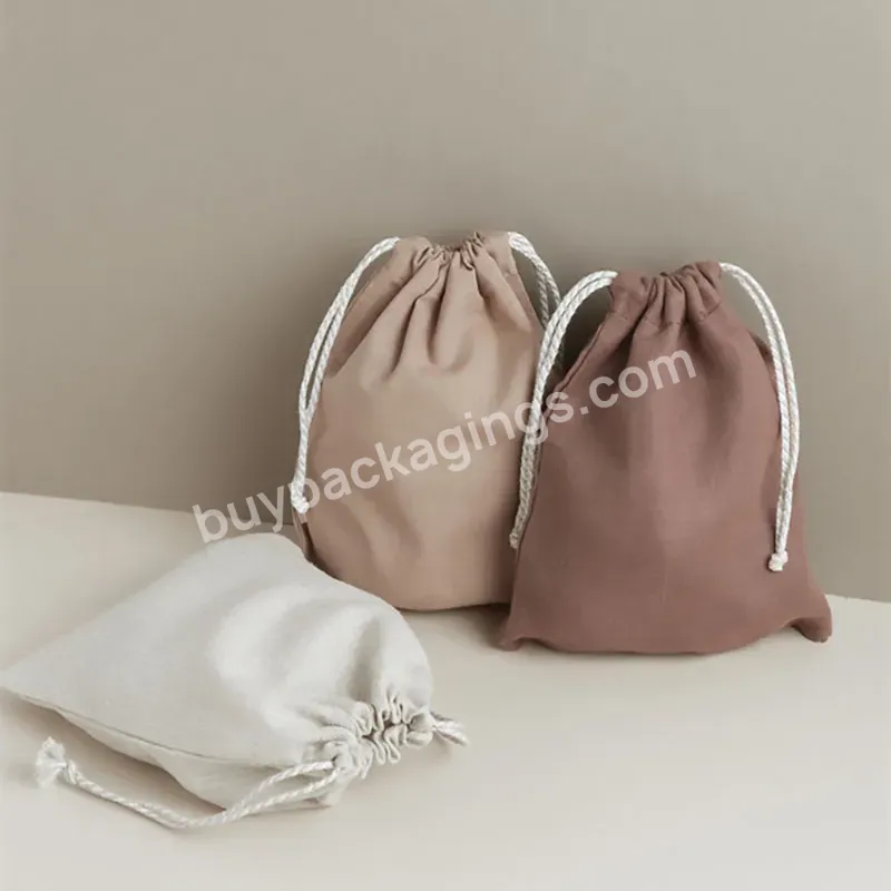 Factory Direct Supplier Draw String Bag Drawstring Cotton Bag Cotton Linen Drawstring Bag