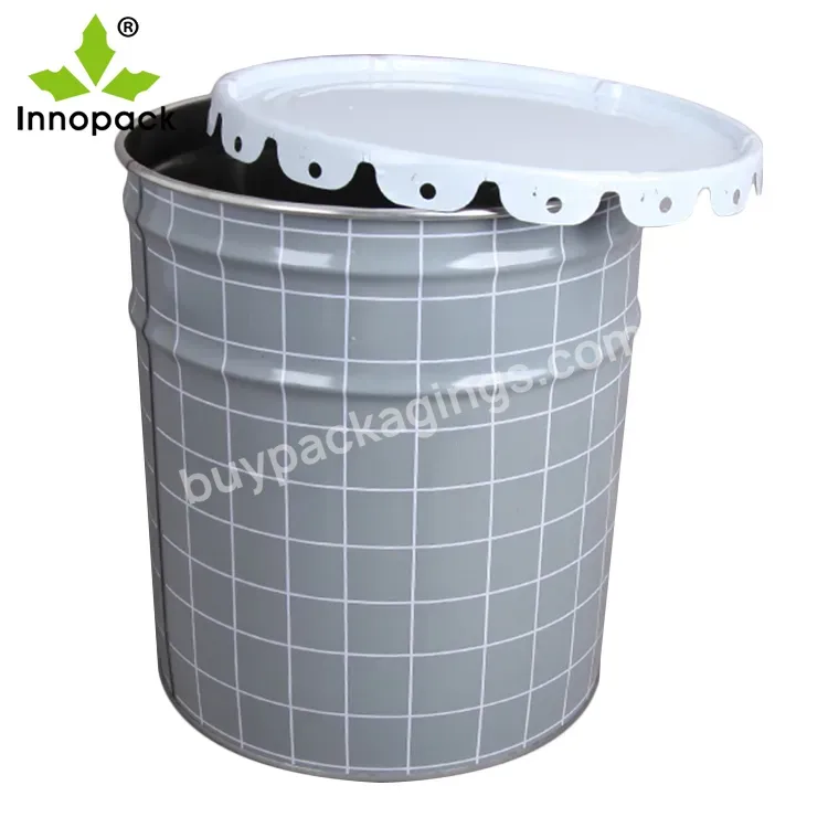 Factory Direct Supply 20 Liter Metal Bucket With Flower Lug Cover