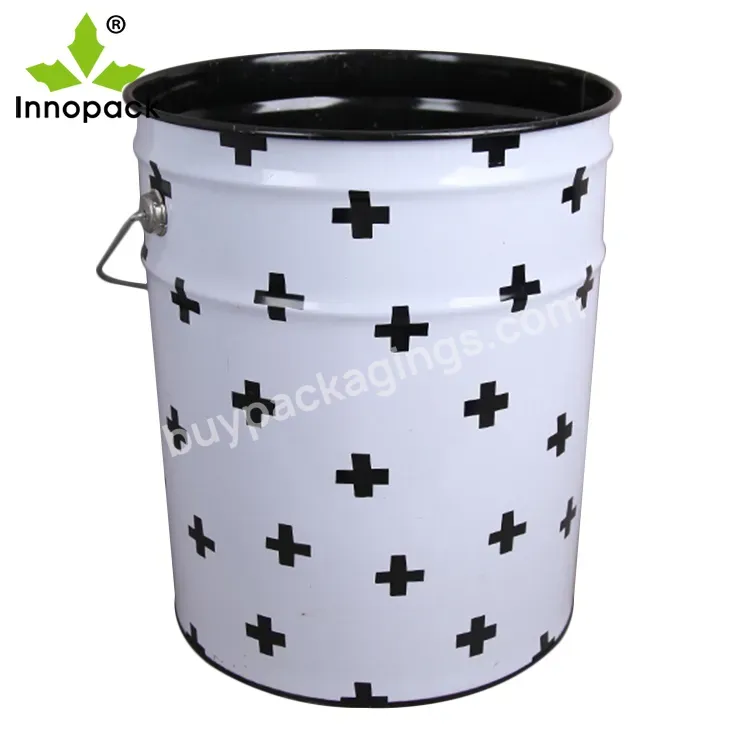 Factory Direct Supply 20 Liter Metal Bucket With Flower Lug Cover