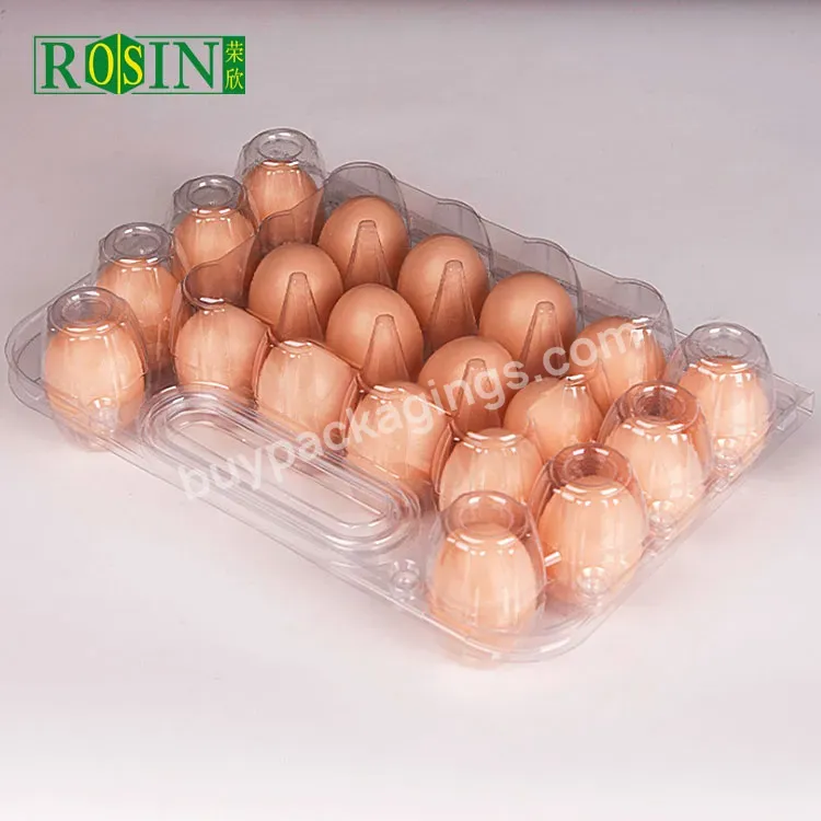 Factory Directly Offer 20 Holes Quail Egg Clamshell Packaging Containers Plastic Transparent Egg Tray With Handle