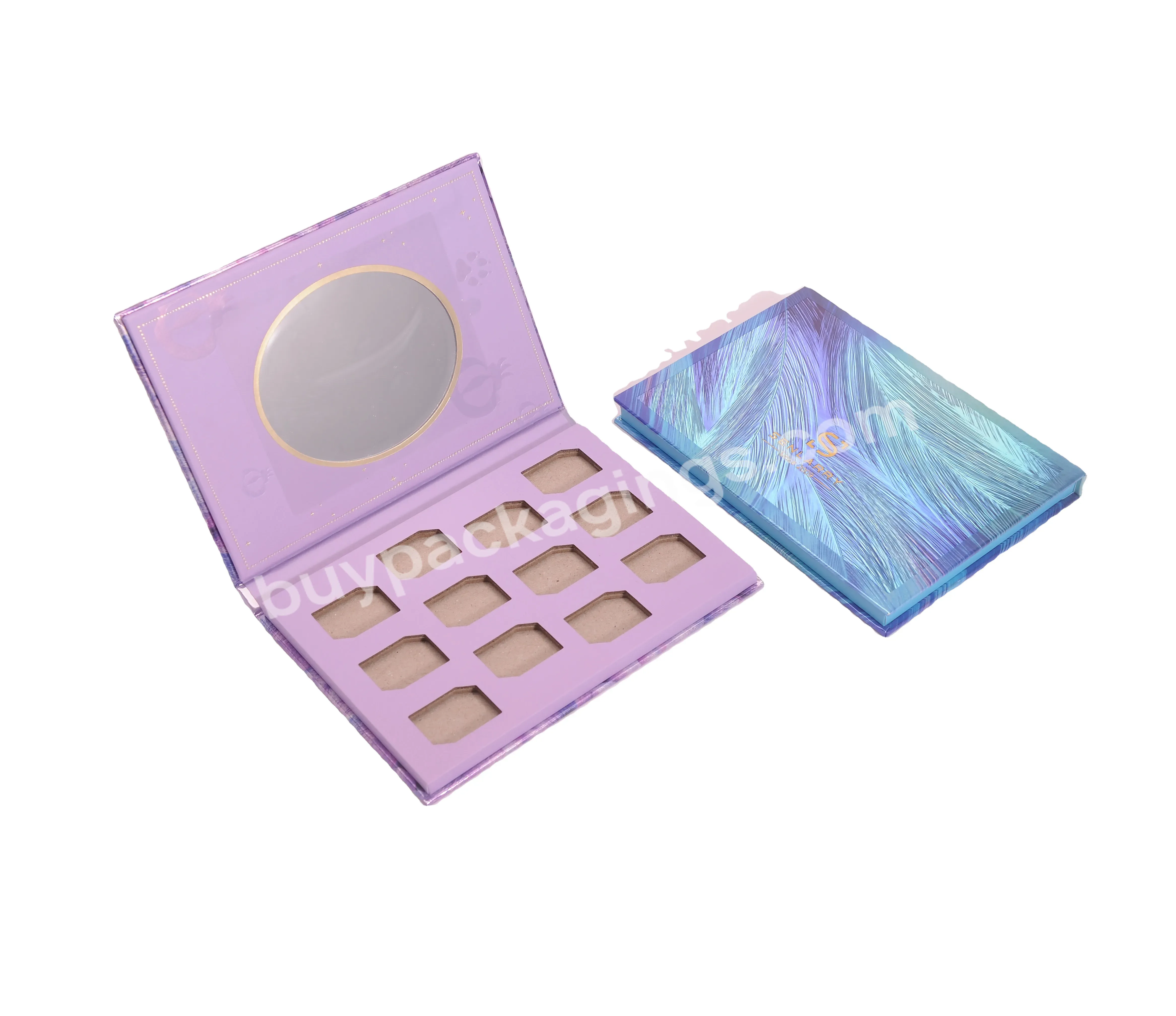 Factory Eyeshadow Palette Packaging Private Label Customized Logo Eyeshadow Jewelry Box With Mirror