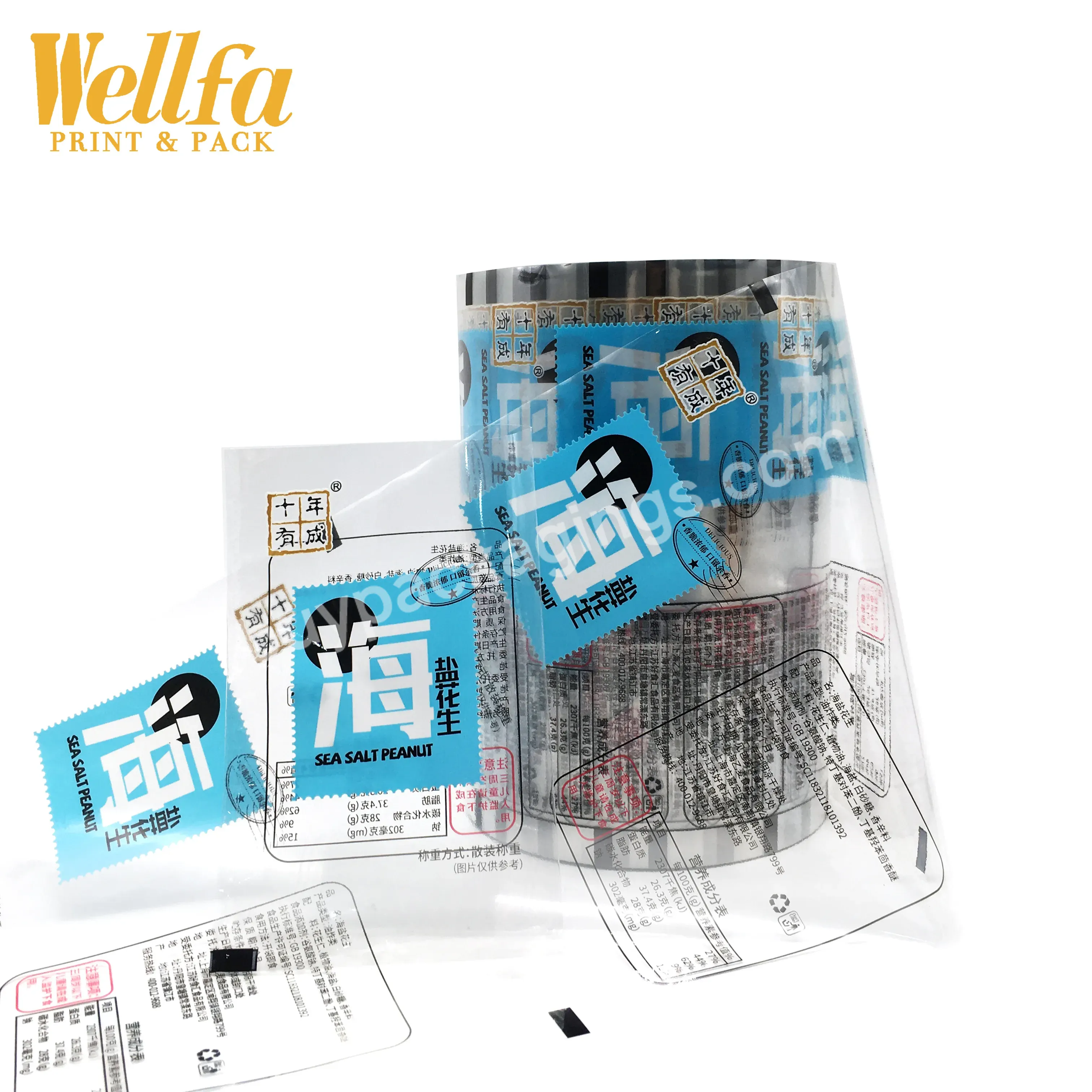 Factory Food Grade Customized Printed Heat Sealable Flexible Salt Food Packaging Sachet Metalized Film Roll