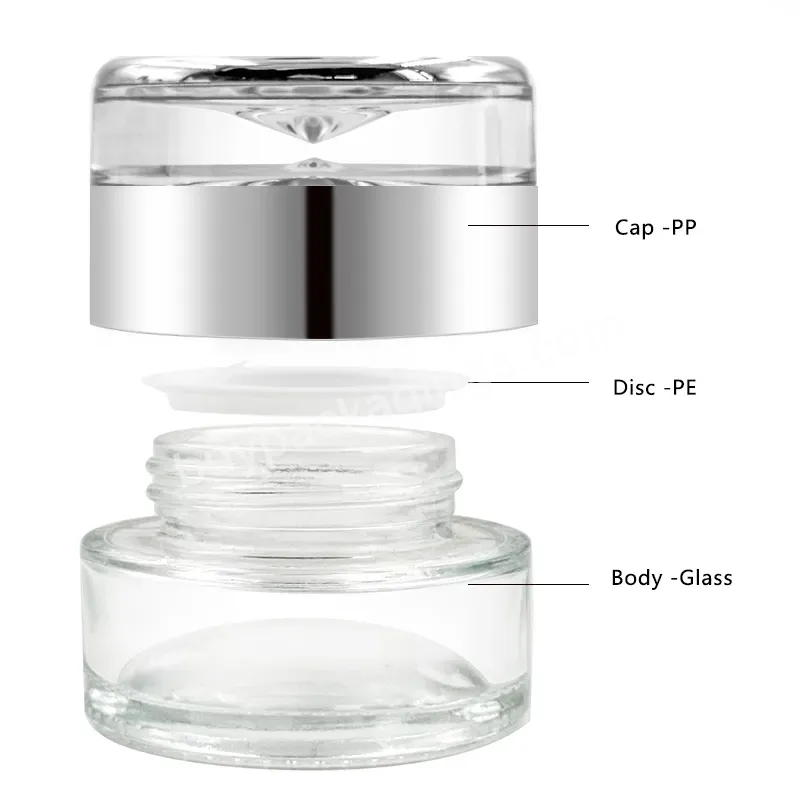 Factory Glass Cosmetic Jars Silver Cosmetic Cream Jar Mockup Face Care Cream Container White Packaging Design