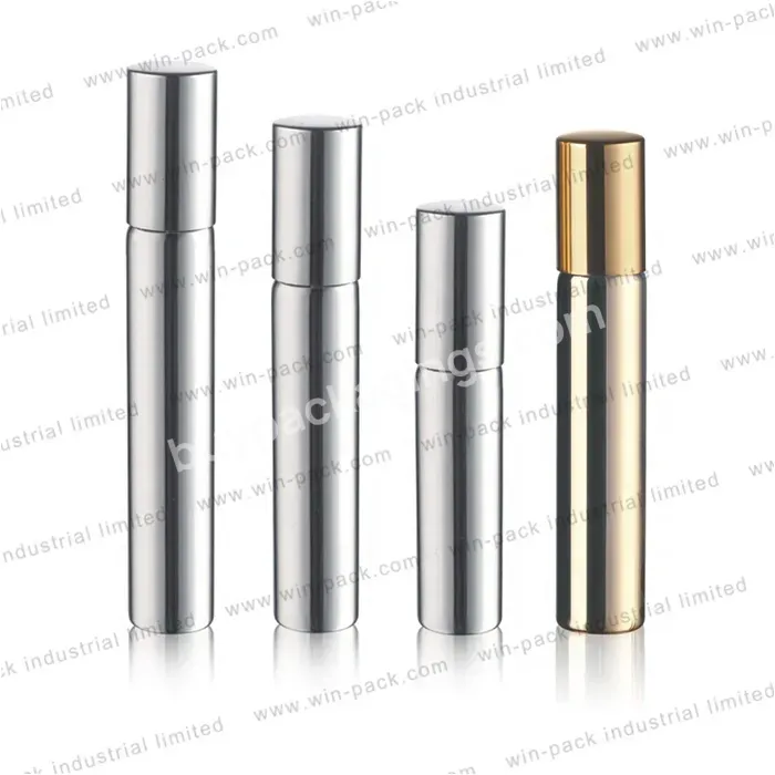 Factory Goods Time Fast 10ml 15ml 20ml Electroplated Spray Perfume Oil Bottle With Snap On Silver Metal Cap