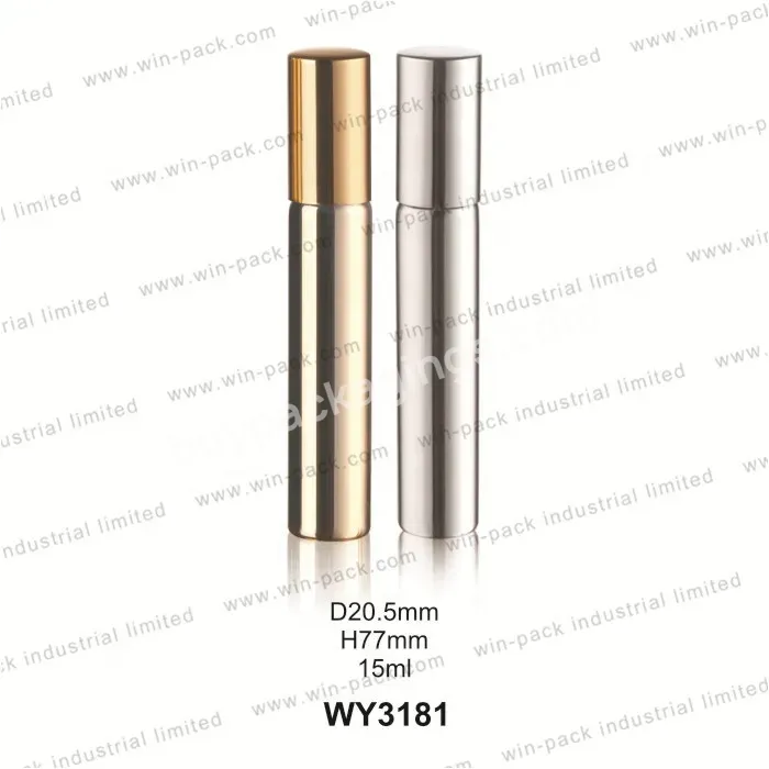 Factory Goods Time Fast 10ml 15ml 20ml Electroplated Spray Perfume Oil Bottle With Snap On Silver Metal Cap