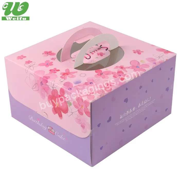 Factory High Quality Customized Paper Cake Box With Handle