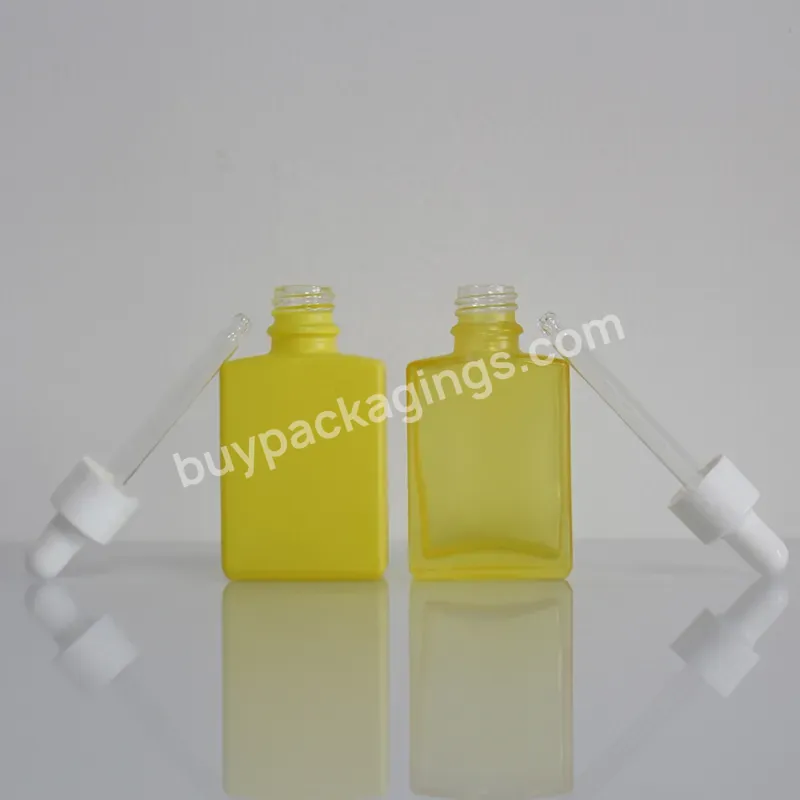 Factory In Stock 15ml 30ml 50ml 100ml Essential Oil Matte Frosted Black Square Rectangle Glass Dropper Bottle With Cap