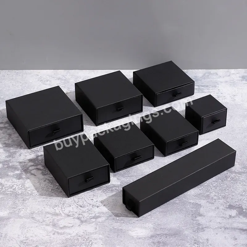 Factory Low Price Wholesale Jewelry Box Set Can Be Customized Jewelry Box Logo,Luxury Drawer Black Jewelry Box