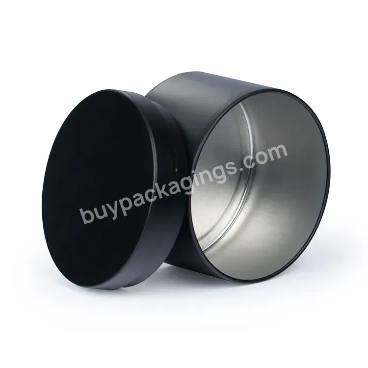 Factory Made 2 Oz Mette Black Empty Tin Cans Sealed Metal Box For Candles 8 Oz Candle Tins Jar 6 Oz 4oz