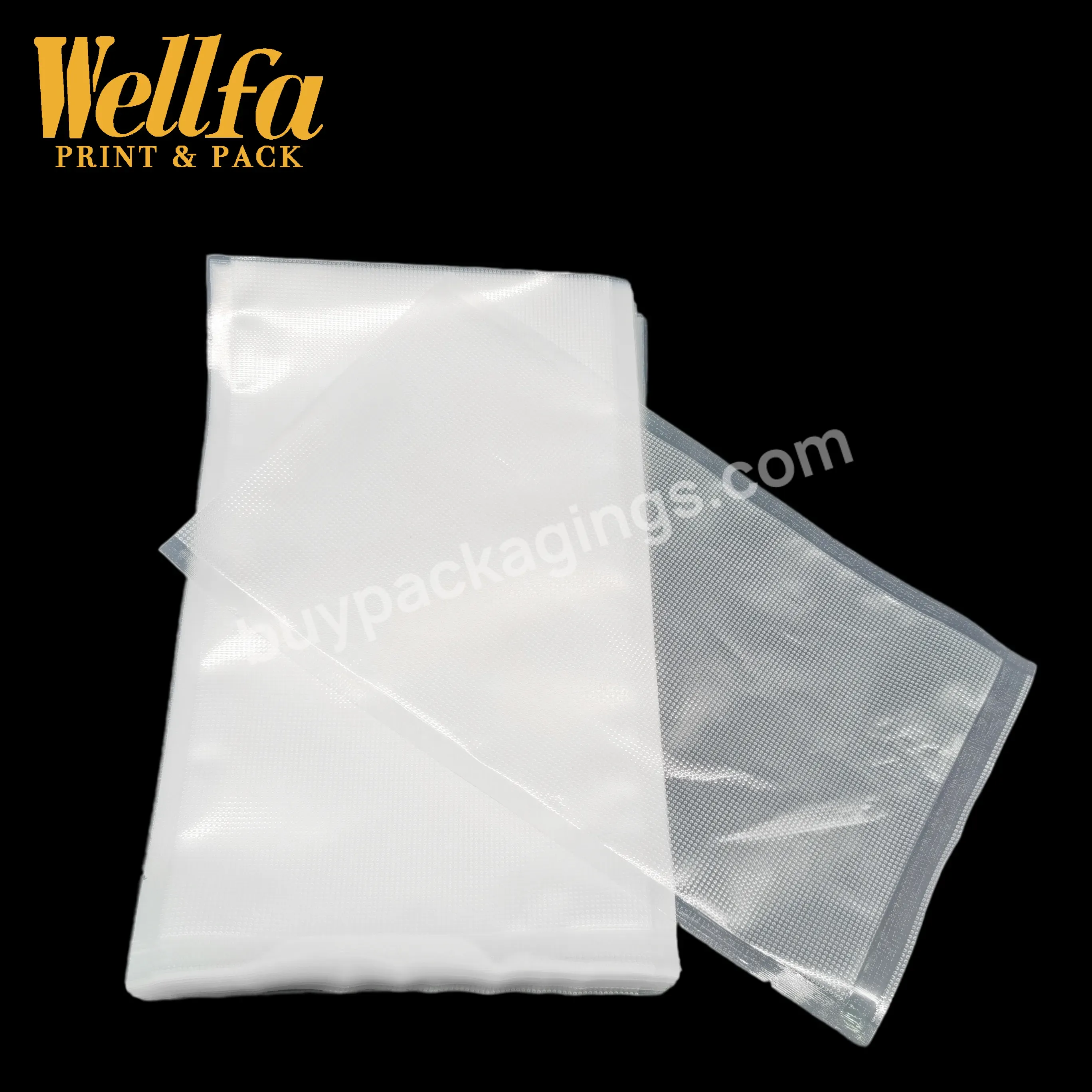 Factory Oem 250g 500g 1kg Custom Embossed Nylon Vacuum Packaging Transparent Pouch For Meat Beef Coffee Bean