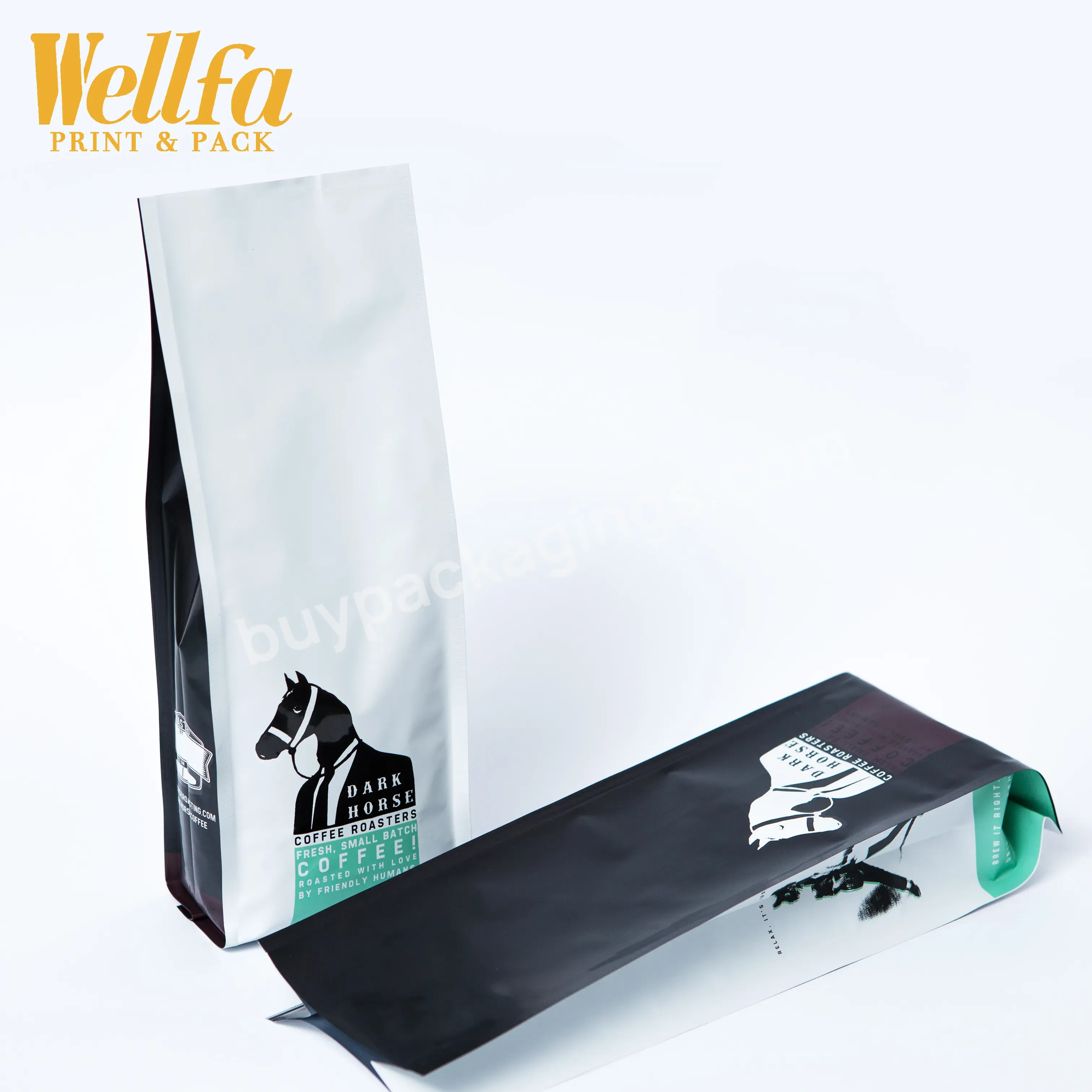 Factory Oem 250g 500g 1kg Custom Printed Aluminum Foil Side Gusset Pouch With Air Valve Coffee Bean Pouch