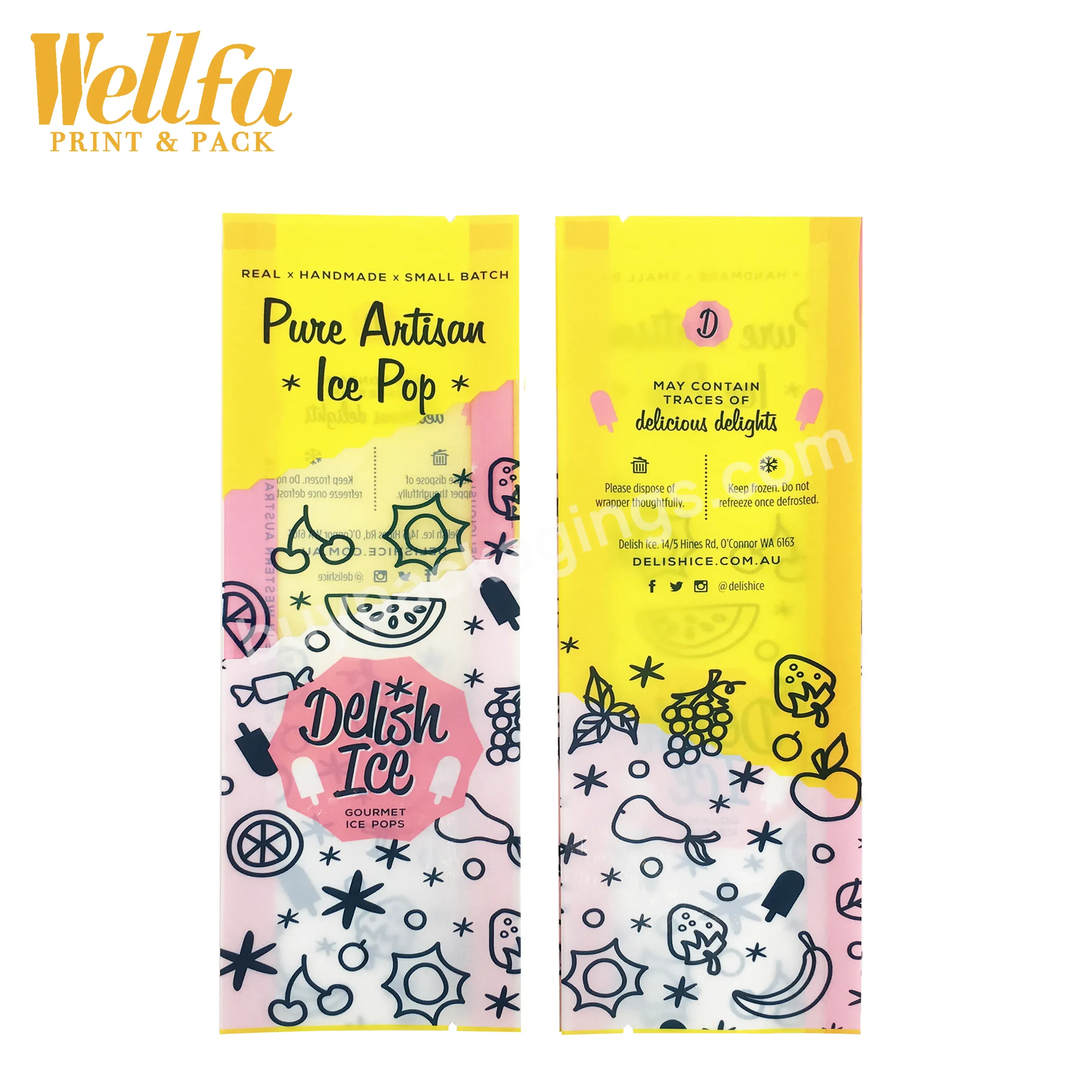 Factory Oem Bolsas De Plastico Custom Printed Ice Cream Popsicle Packaging