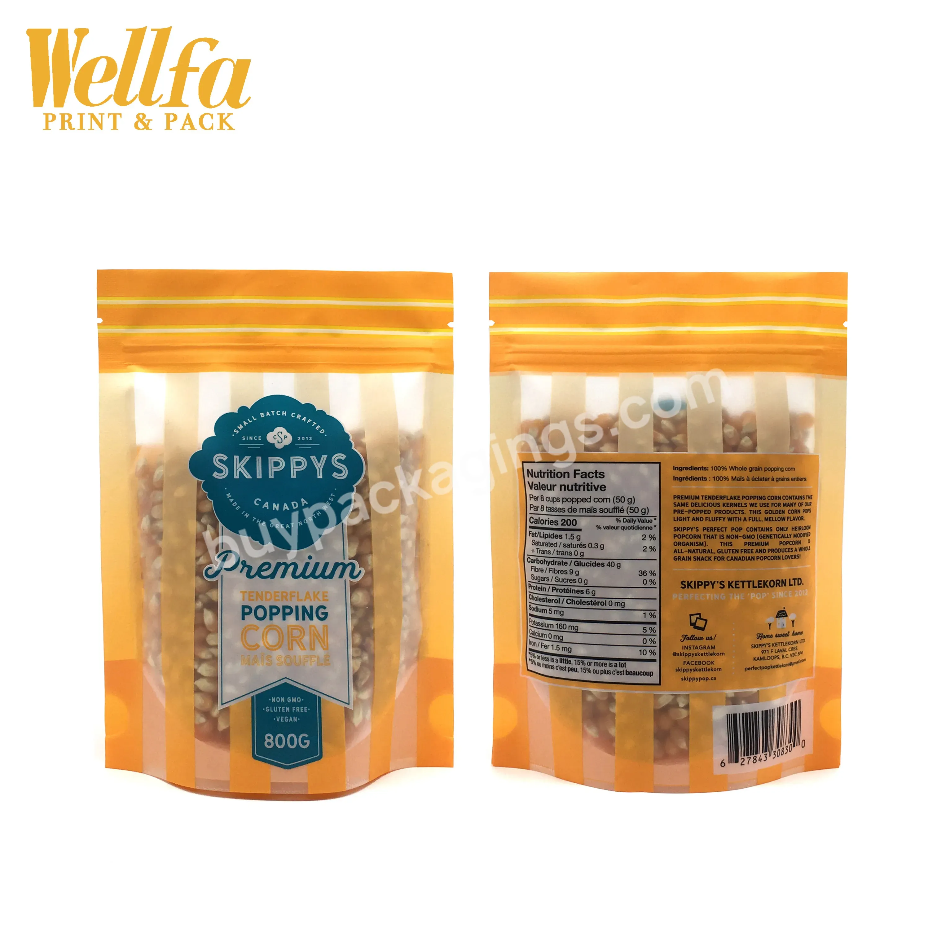 Factory Oem Custom Glossy Surface Printed Stand Up Pouch With Zipper For Seeds Corn Snacks 3.5g Mylar Bag