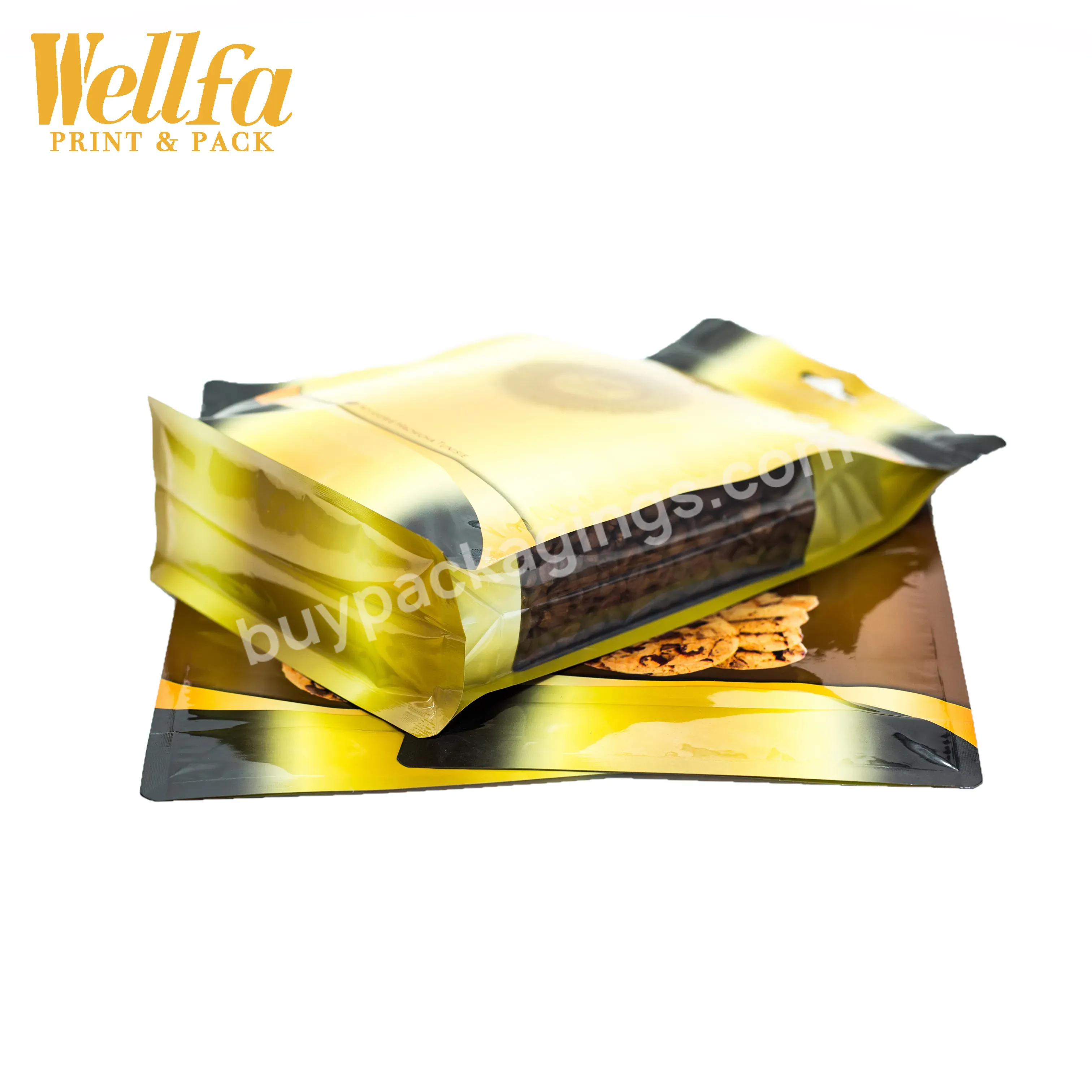 Factory Oem Custom Print Flat Bottom Pouch Aluminum Foil Food Grade Packaging For Snake Chocolate Powder