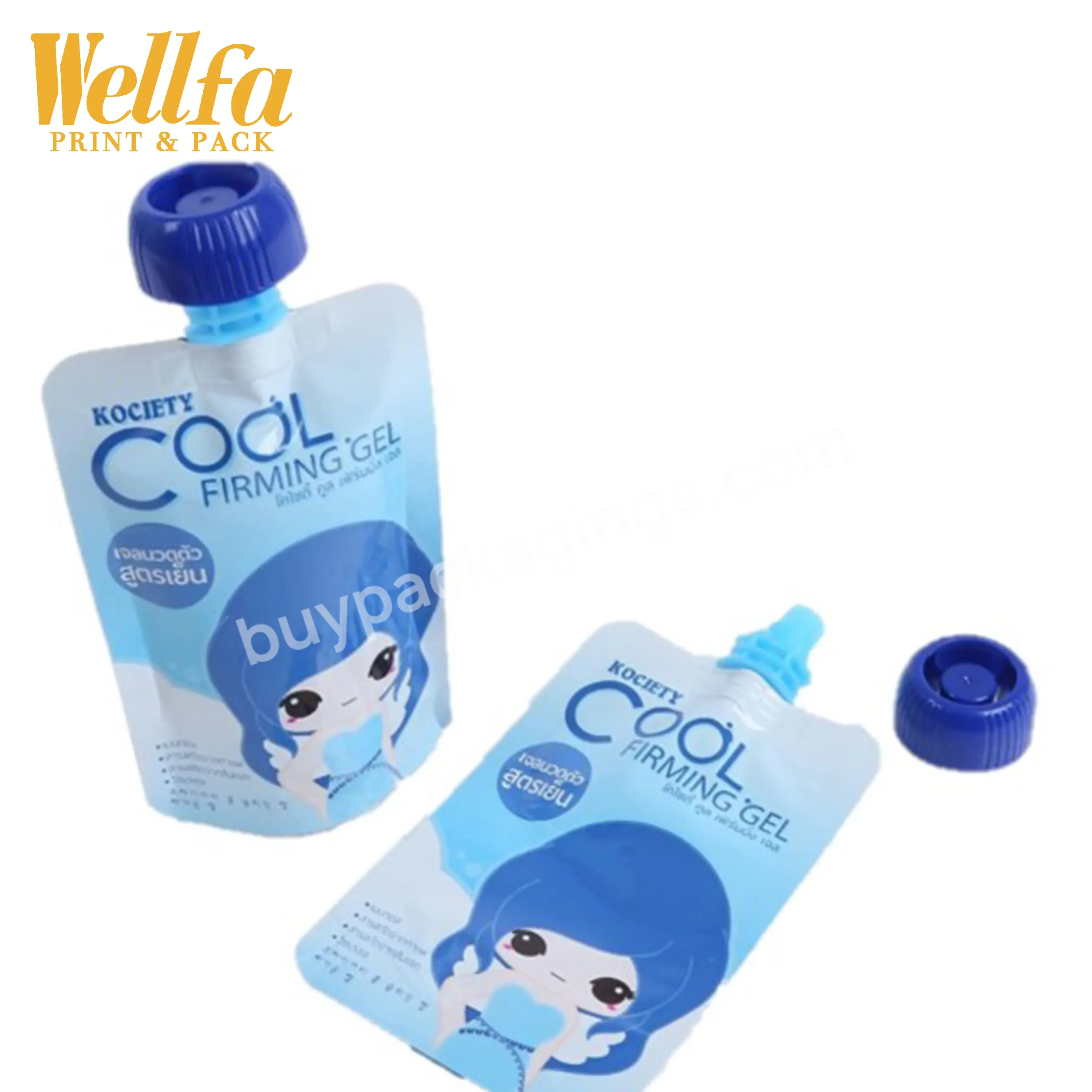 Factory Oem Custom Printed Food Grade Packaging Stand Up Pouch With Spout For Snack Jelly Liquid Beverage