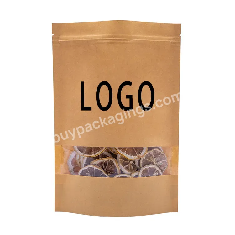 Factory Oem Custom Size Self Sealing Kraft Paper Window Zipper Bag