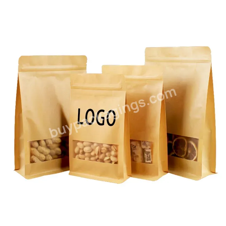 Factory Oem Logo Custom Food Gift Kraft Paper Coffee Bag