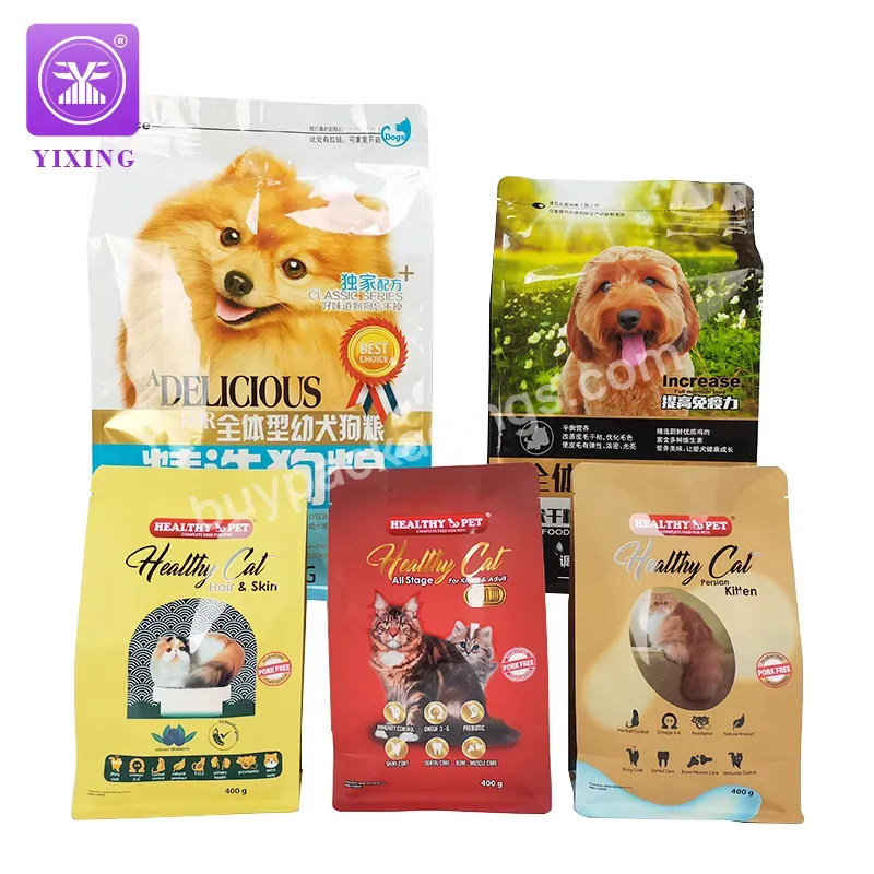 Factory Oem Pet Food 250g500g1kg Flat Bottom Zip Lock Custom Pet Dog Cat Food Packaging Bags With Zipper