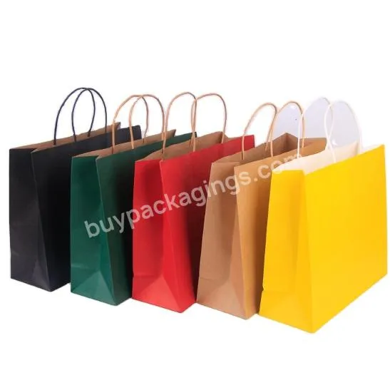 Factory Outlet Reasonable Price Customized Logo Thicken Favorable Kraft Paper Bags With Paper Ropes
