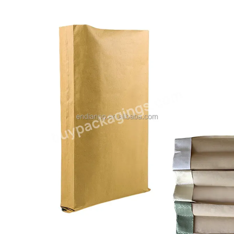 Factory Paper Sack Kraft Paper Woven Bags 25kg 50kg For Sale