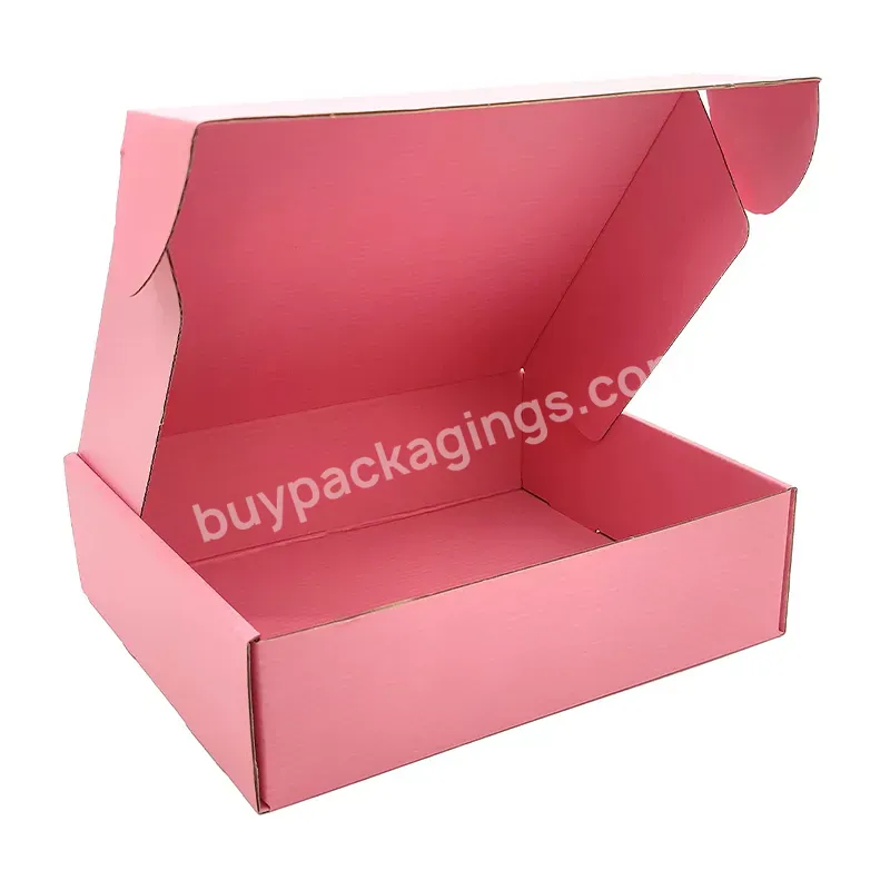 Factory Pink Gift Carton Blank Brown Kraft Paper Shipping Box Recyclable Corrugated Mailer Gift Delivery Boxes
