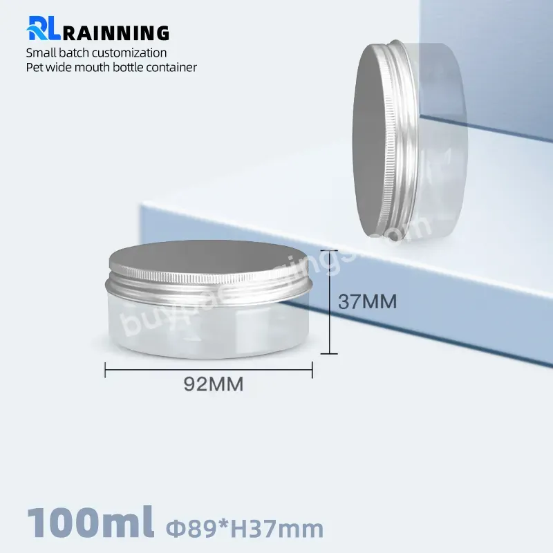 Factory Price 100ml Empty Plastic Pet Jars For Cosmetics With Screw Cap