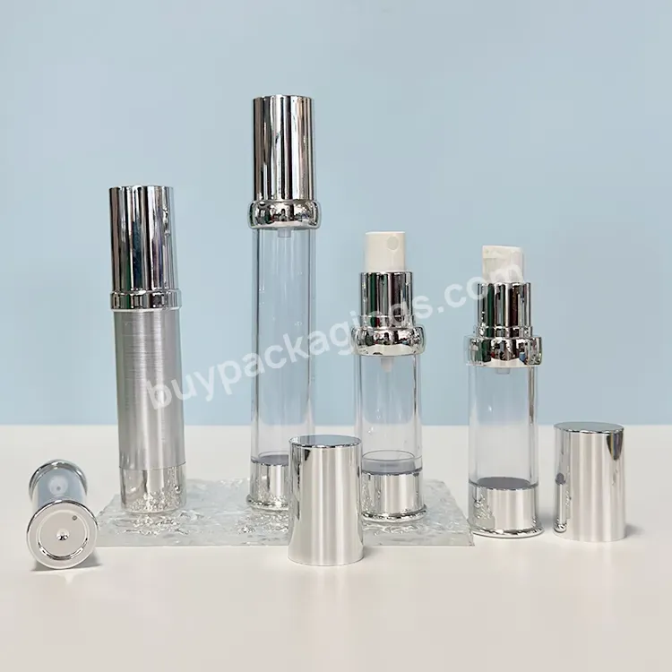 Factory Price 15ml 30ml 50ml 100g Aluminum Luxury Silver Serum Pump Airless Jar Airless Pump Bottle - Buy White Airless Pump Bottles,15ml Airless Bottle,Airless Cream Pump Bottle.