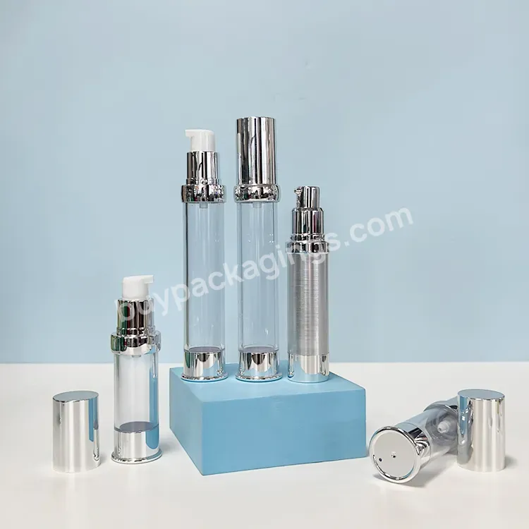 Factory Price 15ml 30ml 50ml 100g Aluminum Luxury Silver Serum Pump Airless Jar Airless Pump Bottle - Buy White Airless Pump Bottles,15ml Airless Bottle,Airless Cream Pump Bottle.