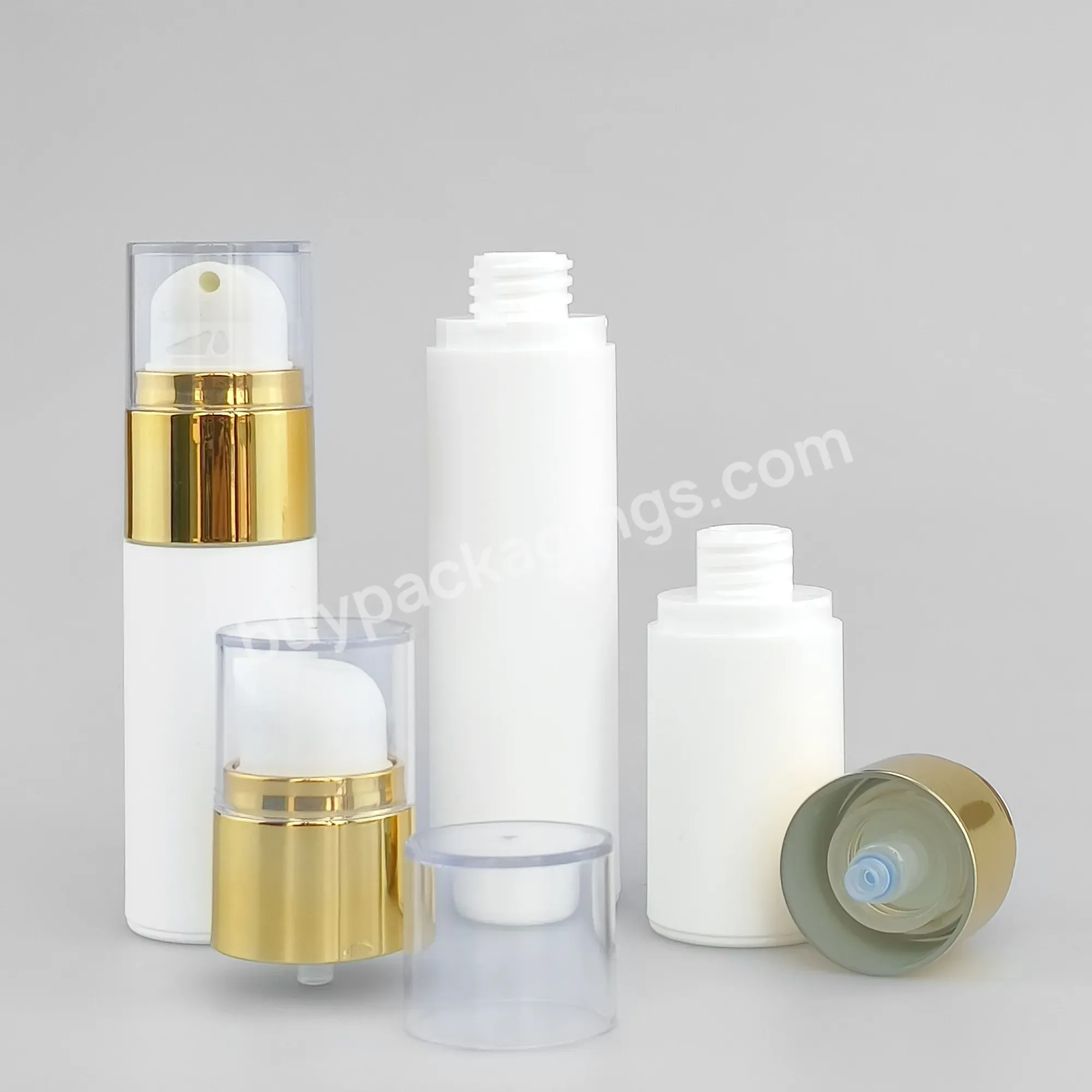 Factory Price 20ml 30ml 40ml 50ml Acrylic Lotion Luxury White Serum Matte Pp Silver Pump Airless Jar Airless Pump Bottle