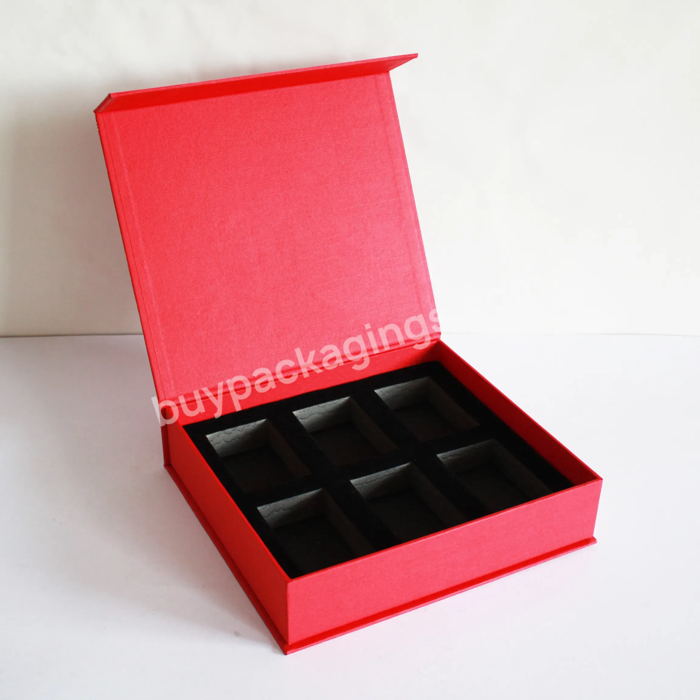 Factory Price Custom Logo Red Color Eva Insert Packaging Magnetic Gift Rigid Boxes With Magnet