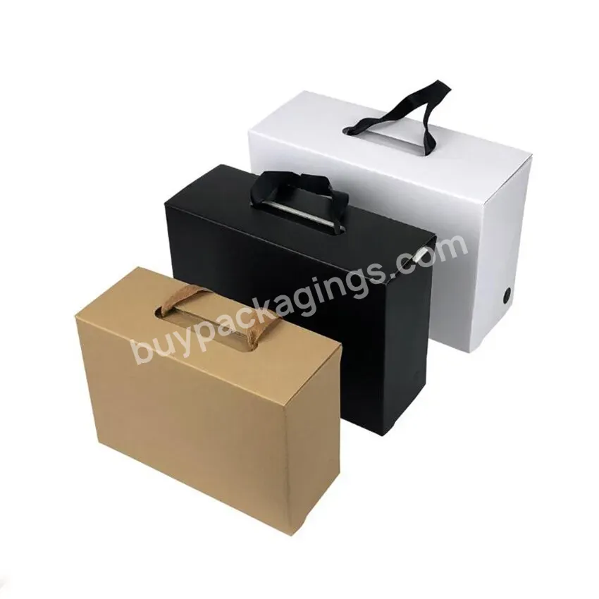 Factory Price Custom Printed Logo Men Woman Children Empty Product Packaging Carton Shipping Shoes Box With Ribbon Handle