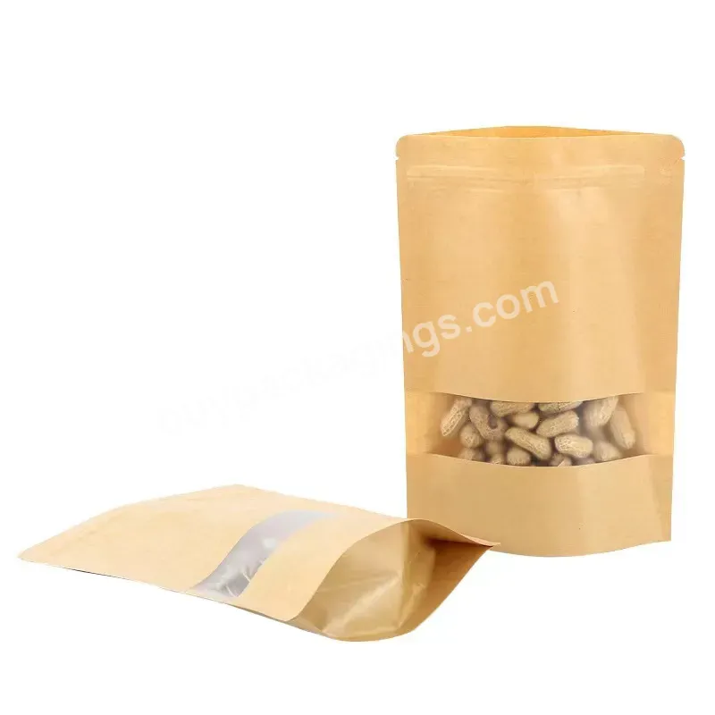 Factory Price Custom Printed Waterproof Food Snack Packing Kraft Paper Zip Lock Stand Up Bag