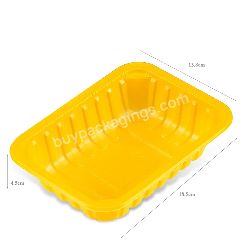 Factory Price Disposable Frozen Food Tray Packaged Black Red Supermarket Meat Blister Packing Plastic Food Tray