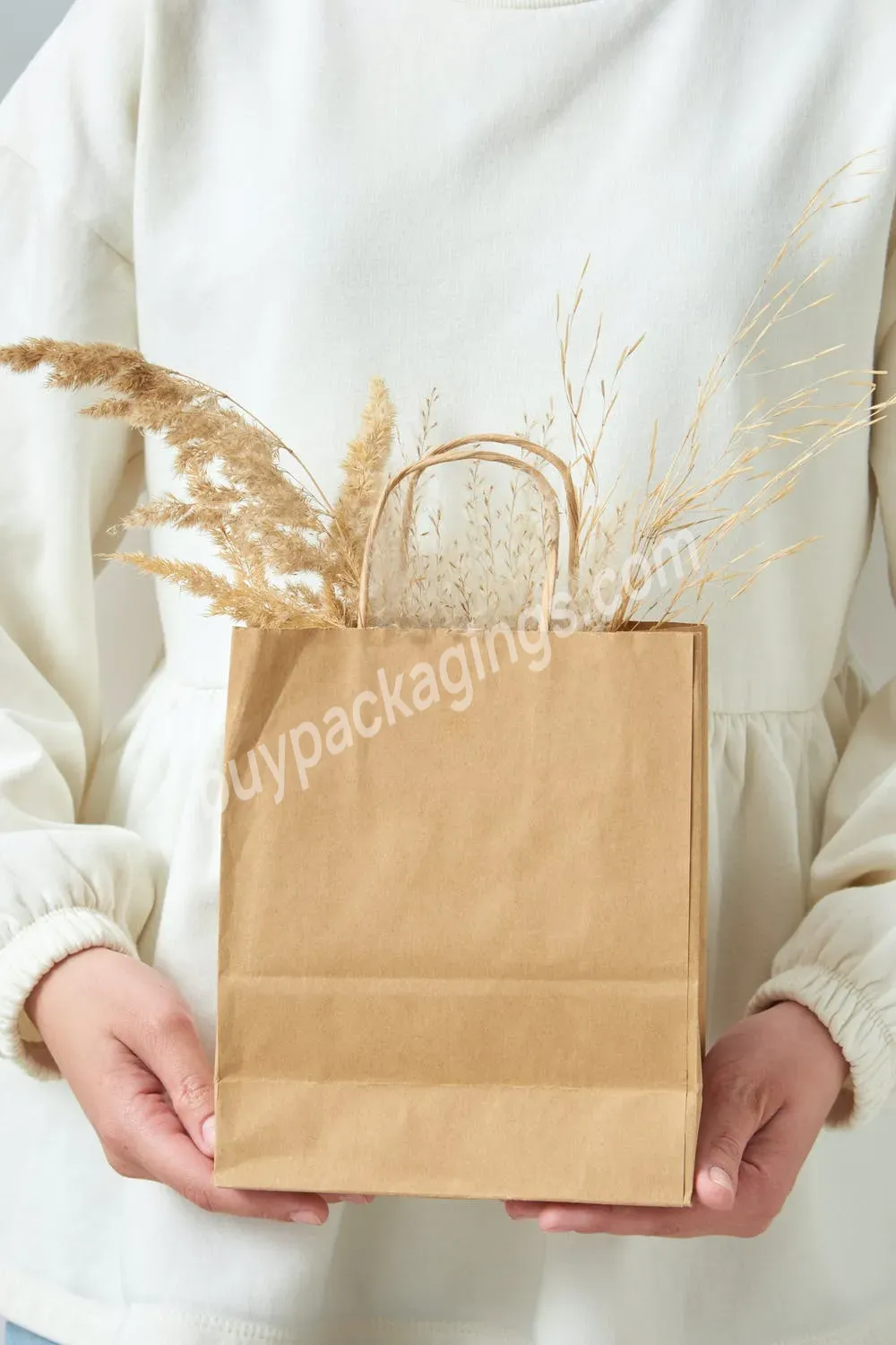 Factory Price Grocery White Price Paper Bags With Your Own Logo White